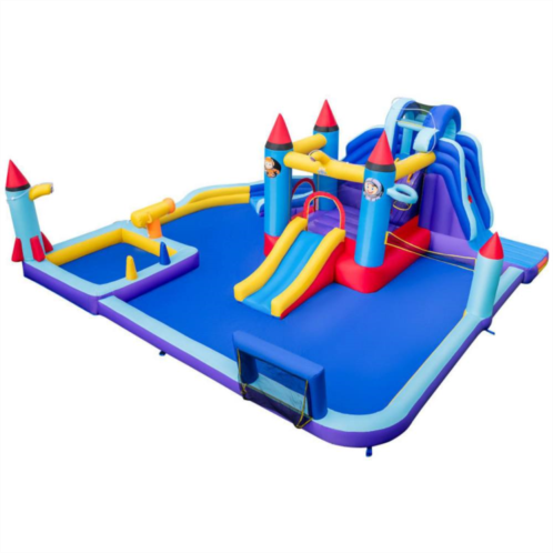 Hivvago Rocket Theme Inflatable Water Slide Park With 1100w Blower