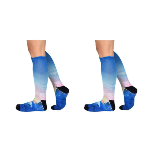 WEAR SIERRA Sierra Socks Sunset Stream Pattern Coolmax Socks, Nature Collection For Men & Women Crew Socks