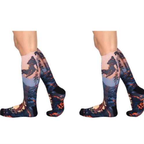 WEAR SIERRA Sierra Socks Mud Bike Pattern Coolmax Socks, Nature Collection For Men & Women Colorful Crew Socks
