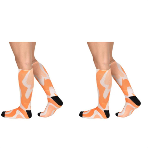 WEAR SIERRA Sierra Socks Orange Creamsicle Pattern Coolmax Socks, Nature Collection For Men & Women Crew Socks