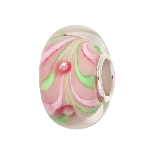 Individuality Beads Sterling Silver Swirl Glass Bead