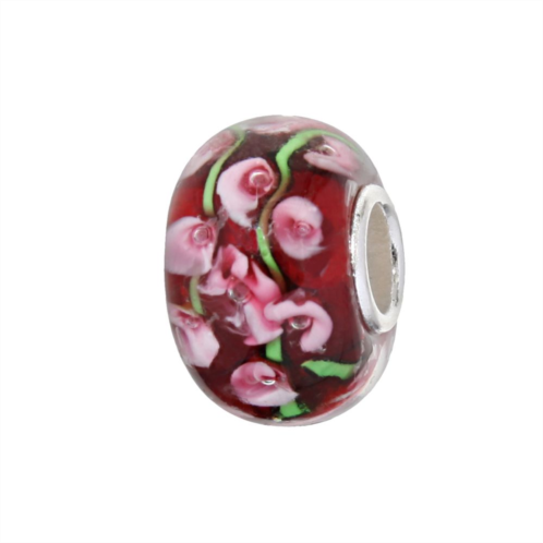 Individuality Beads Sterling Silver Floral Glass Bead