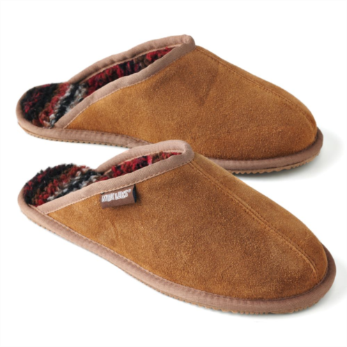Nord Trail MUK LUKS Leather Suede Berber Fleece Mens Scuff Slippers