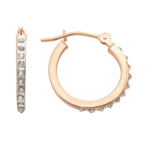 Diamond Fascination 14k Rose Gold Diamond Accent Hoop Earrings