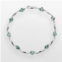 Gemminded Sterling Silver Lab-Created Aquamarine and Diamond Accent Heart Bracelet