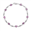 Gemminded Sterling Silver Lab-Created Pink Sapphire and Diamond Accent Heart Bracelet