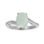 Gemminded Sterling Silver Lab-Created Opal and Diamond Accent Oval Ring