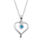 Boston Bay Diamonds Sterling Silver Aquamarine Openwork Heart Pendant
