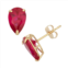 Designs by Gioelli Lab-Created Ruby 10k Gold Teardrop Stud Earrings