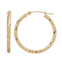 Everlasting Gold 10k Gold Textured Hoop Earrings