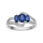Gemminded Sterling Silver Lab-Created Blue & White Sapphire 3-Stone Bypass Ring