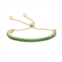 Designs by Gioelli 14k Gold Over Silver Simulated Emerald Lariat Bracelet