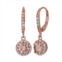 Brilliance in Motion Designs by Gioelli Simulated Morganite and Lab-Created White Sapphire 14k Rose Gold Over Silver Halo Drop Earrings