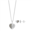 Tori Hill Sterling Silver Marcasite & Crystal Heart Pendant & Stud Earring Set
