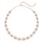 Youre Invited Rose Gold Tone Simulated Stone & Pearl Teardrop Collar Necklace