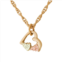 Black Hills Gold Tri-Tone Heart Charm Necklace