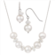 PearLustre by Imperial Freshwater Cultured Pearl & Crystal Bead Sterling Silver Necklace & Earring Set