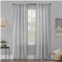No. 918 Castille Farmhouse Plaid Linen Semi-Sheer Rod Pocket Curtain Panel