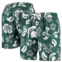 Mens Wes & Willy Green Michigan State Spartans Floral Volley Swim Trunks
