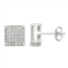 HDI Sterling Silver 1/3 Carat T.W. Diamond Square Pave Stud Earrings
