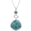 Athra NJ Inc Sterling Silver Enhanced Turquoise Open Teardrop Pendant Necklace