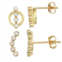 Taylor Grace 10k Gold Cubic Zirconia Crawler & Circle Earring Set