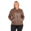 Plus Size Sebby Collection Faux-Leather Racing Jacket