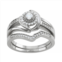 Tiara Sterling Silver 1/3 Carat T.W. Diamond Engagement Ring Set