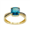Tiara 10k Gold Blue Topaz and Diamond Ring