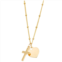 Kids Charming Girl 14k Gold Heart & Cross Pendant Necklace