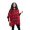 Womens Linda Anderson Le Moda Hooded Fleece Poncho with Hand Warmer Pockets