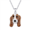 Crystal Collective Silver-Plated Crystal Basset Hound Dog Pendant Necklace