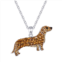Crystal Collective Silver-Plated Crystal Dachshund Dog Pendant Necklace