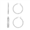 Aurielle 2-Pair Silver Plated Braided Hoop Earring Set