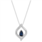 Gemminded 10k White Gold Sapphire & Diamond Accented Pendant Necklace