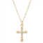 Charming Girl 14k Gold Cubic Zirconia Cross Pendant Necklace