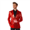Mens Suitmeister Sequins Red Shiny Slim-Fit Christmas Party Blazer