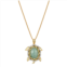 Dynasty Jade 18k Gold Over Sterling Silver Diamond Accent & Jade Turtle Pendant Necklace