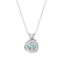 Tokens of Love Sterling Silver Lab-Created Aquamarine Birthstone Love Knot Pendant Necklace
