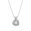 Tokens of Love Sterling Silver Lab-Created White Opal Birthstone Love Knot Pendant Necklace