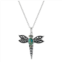 Athra NJ Inc Sterling Silver Turquoise Dragonfly Pendant Necklace