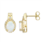 Gemminded 18k Gold Over Silver Lab-Created Opal & Lab-Created White Sapphire Halo Stud Earrings