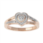 DeCouer Sterling Silver 1/10 Carat T.W. Diamond Heart Promise Ring