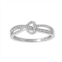 DeCouer Sterling Silver 1/6 Carat T.W. Diamond Heart Crisscross Ring