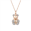 DeCouer 1/10 Carat T.W. Diamond Teddy Bear Pendant Necklace