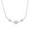 PearLustre by Imperial Sterling Silver Freshwater Cultured Pearl 3-Stone Necklace