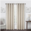 Regal Home 2 Embroidered Faux Silk Window Curtain Panels