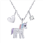 Crystal Collective Fine Silver Plated Crystal Unicorn Charm Necklace