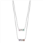 OLIVIA AND HARPER Sterling Silver Multi-Color Cubic Zirconia 2 Strand LOVE WINS Pendant Necklace