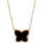 Gemistry 14k Gold Over Silver Black Onyx Butterfly Pendant Necklace
